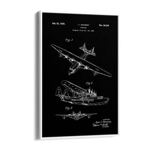 Airplane Patent Vintage Minimal Man Cave Wall Art #10 - The Affordable Art Company