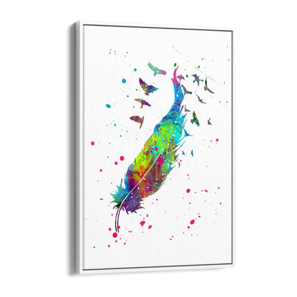 Feather Painting Colourful Bird Wall Art #3 - The Affordable Art Company