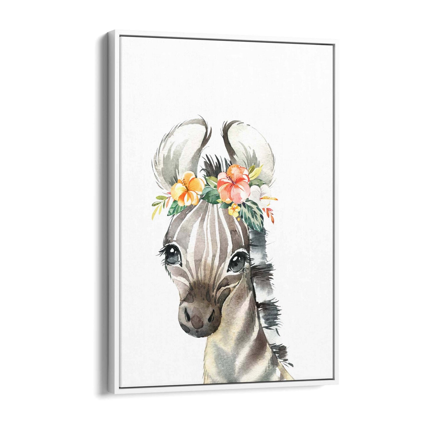 Cute Baby Zebra Nursery Animal Gift Wall Art - The Affordable Art Company
