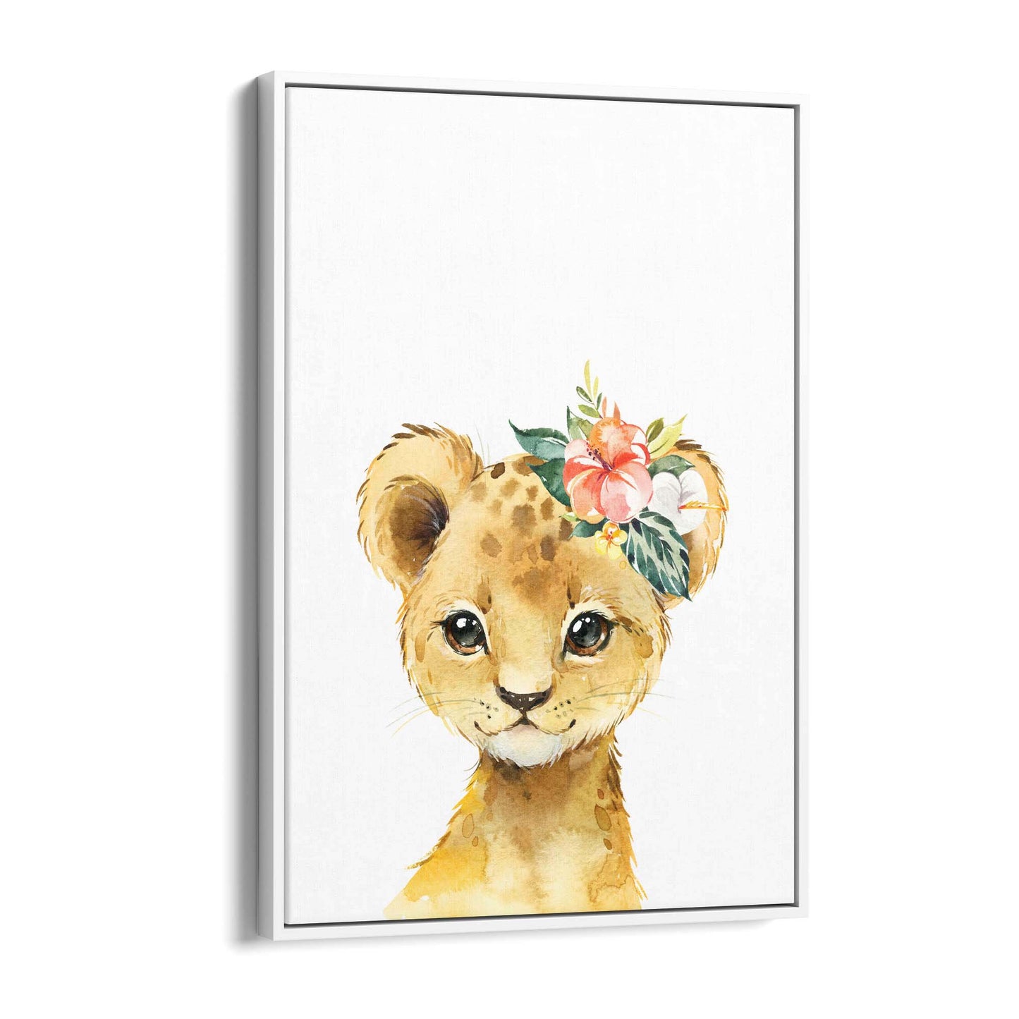 Cute Baby Lion Nursery Animal Gift Wall Art - The Affordable Art Company