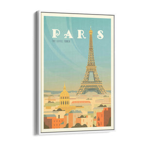 Retro Paris France Vintage Travel European Wall Art - The Affordable Art Company