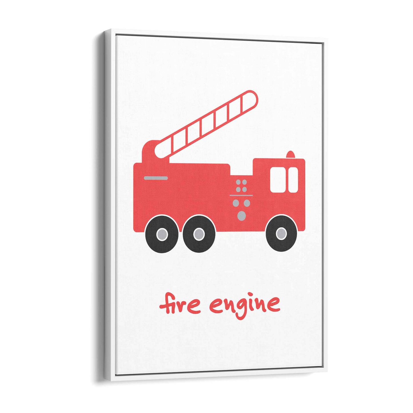 Red Fire Engine Boys Bedroom Nursery Wall Art - The Affordable Art Company