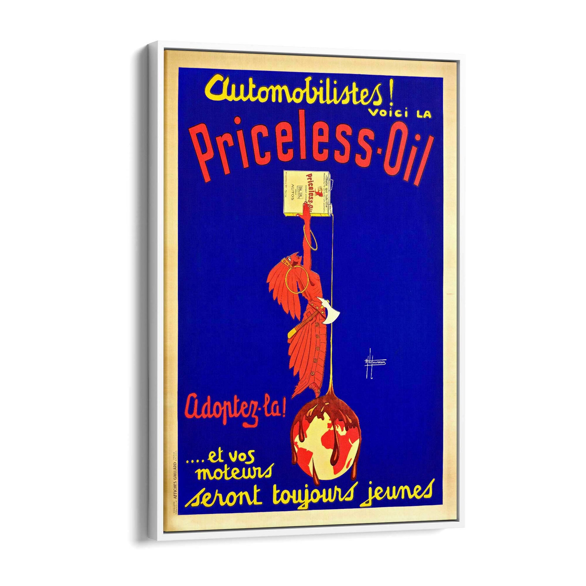 Priceless Oil Vintage Advert Man Garage Wall Art - The Affordable Art Company