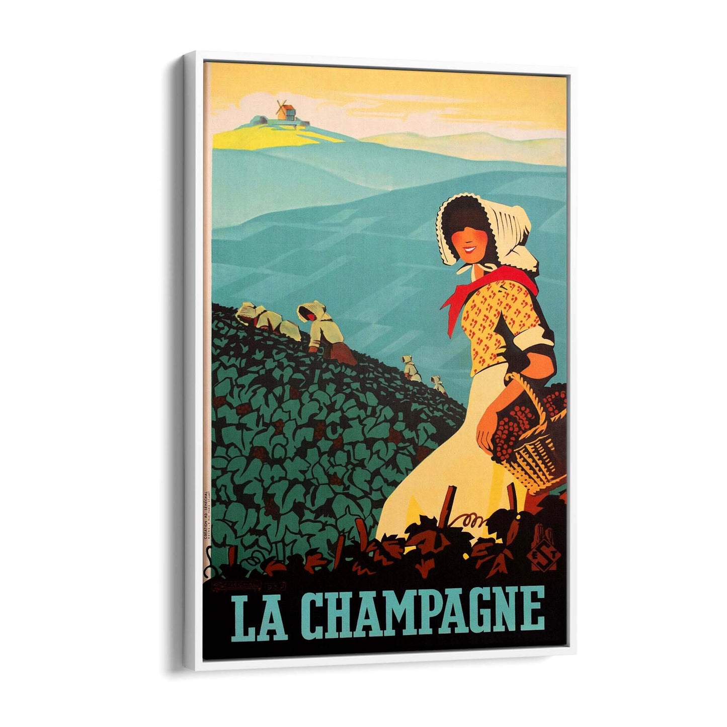 Champagne France Vintage Travel Advert Wall Art - The Affordable Art Company