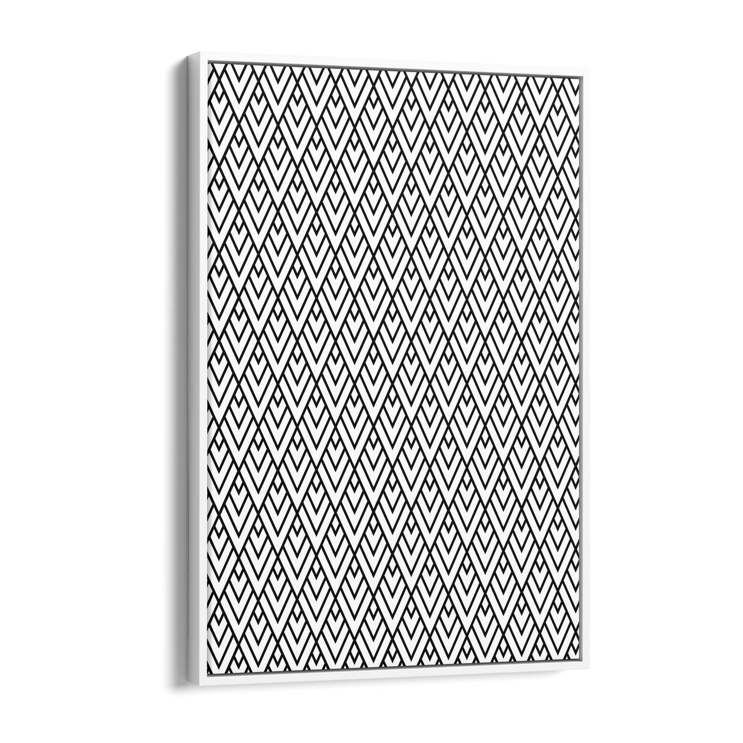 Minimal Geometric Pattern Black & White Wall Art #2 - The Affordable Art Company