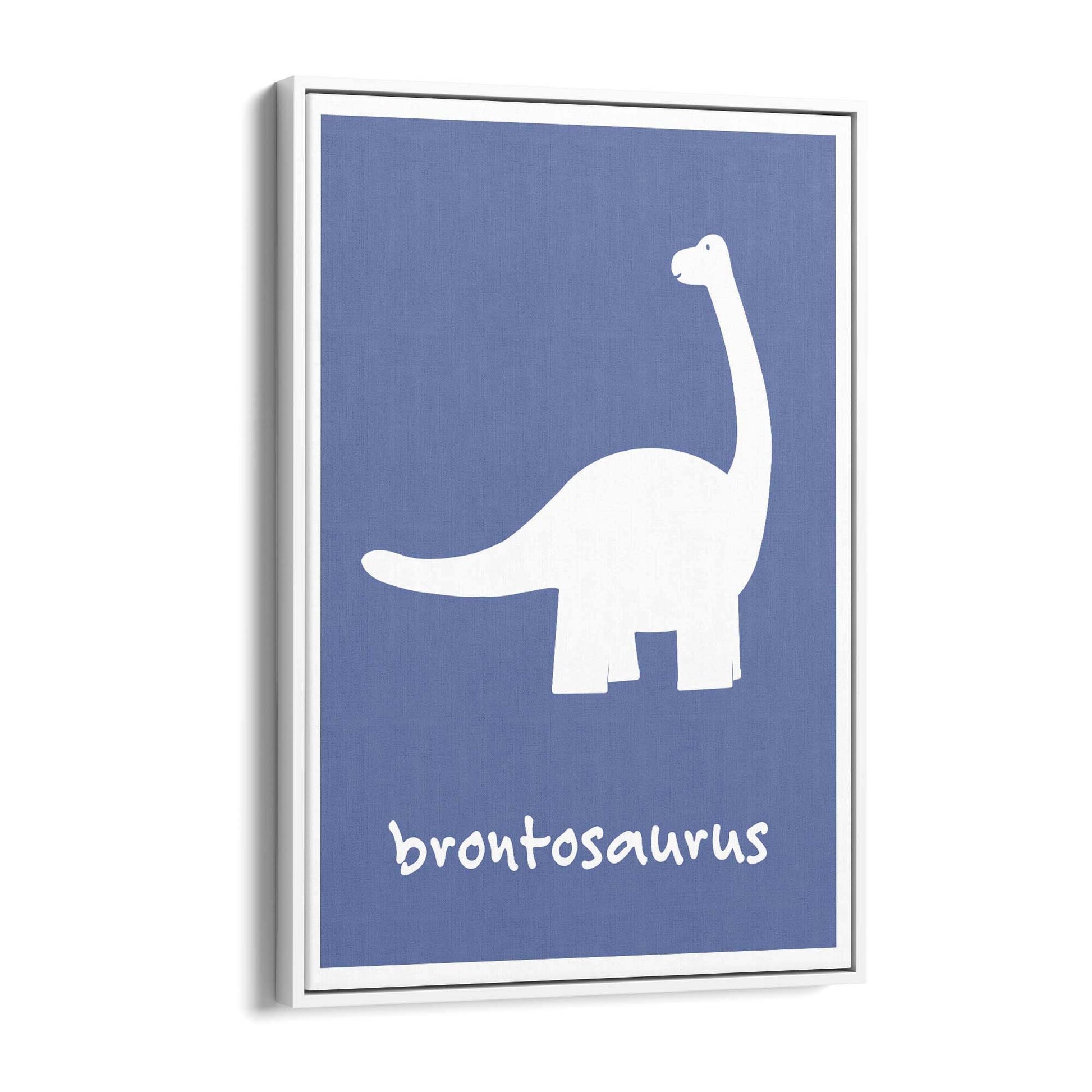 Brontosaurus Blue Dinosaur Nursery Boys Bedroom Art - The Affordable Art Company