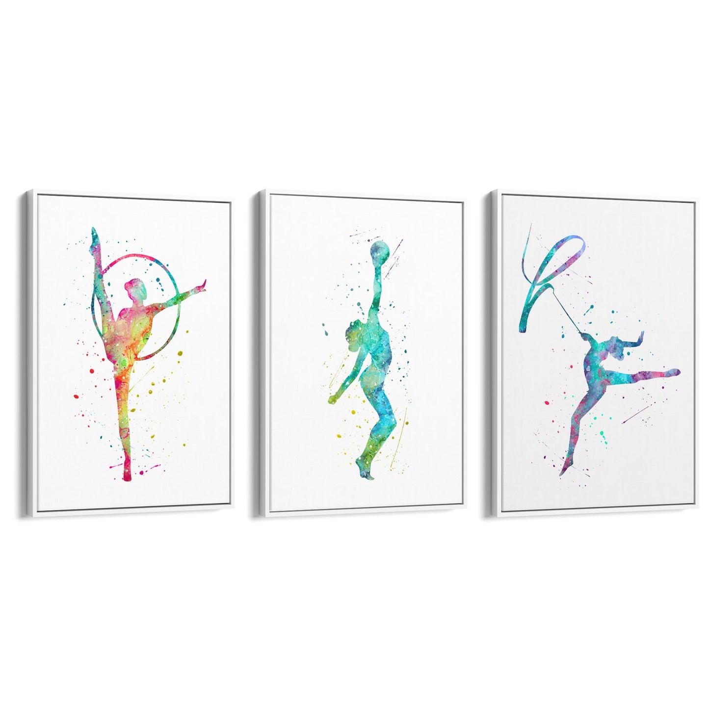 Set of 3 Gymnastics Dance Girls Wall Art - The Affordable Art Company