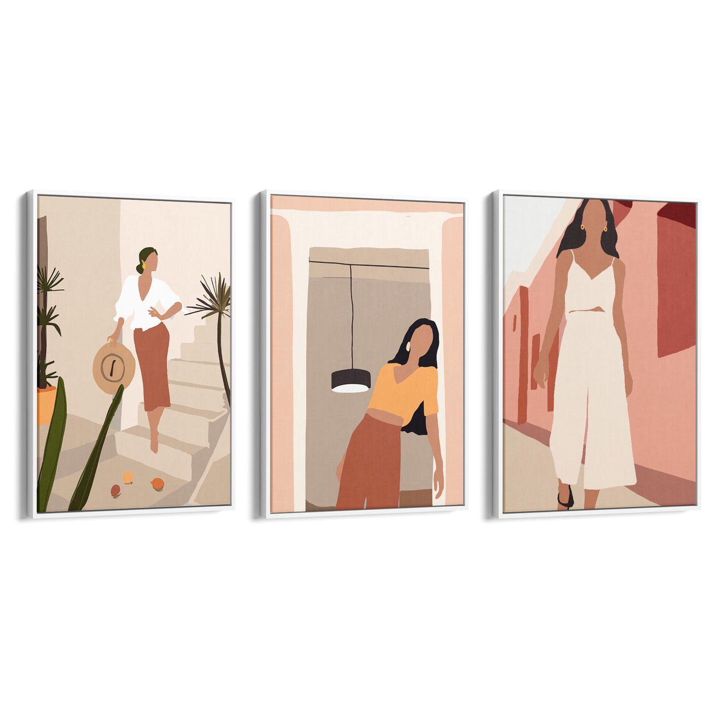 Set of Abstract Fashion Girls Bedroom Wall Art - The Affordable Art Company