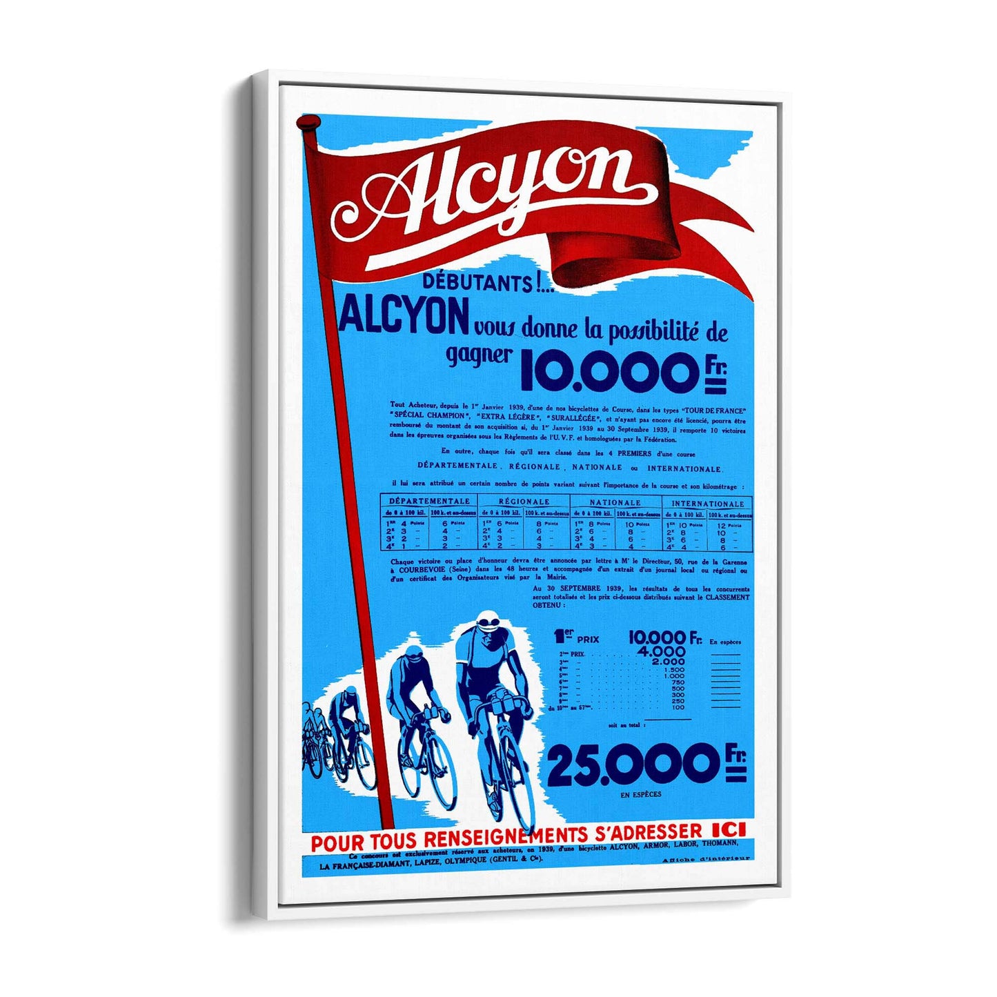 Alcyon Cycling Vintage Advert Wall Art - The Affordable Art Company