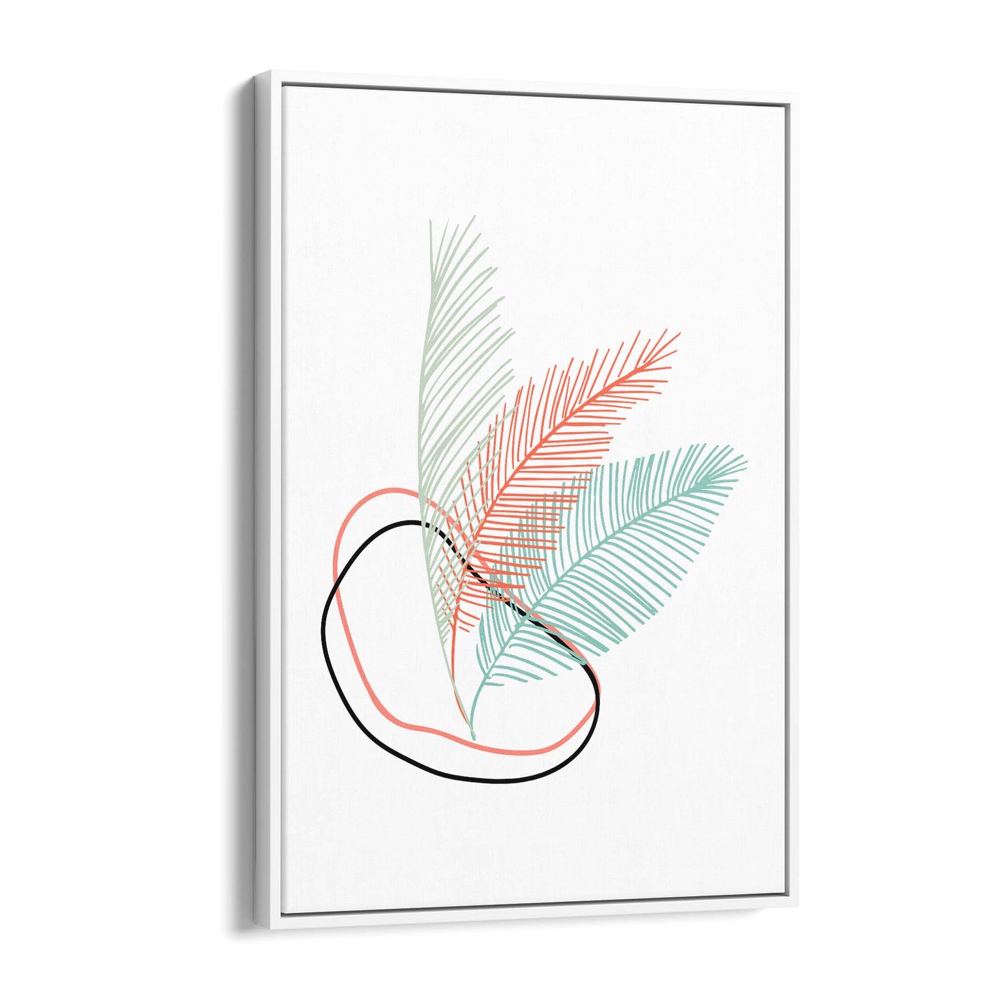 Minimal Feather Neon Abstract Design Wall Art #1 - The Affordable Art Company