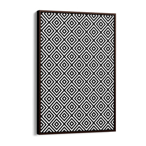 Minimal Geometric Pattern Black & White Wall Art #1 - The Affordable Art Company