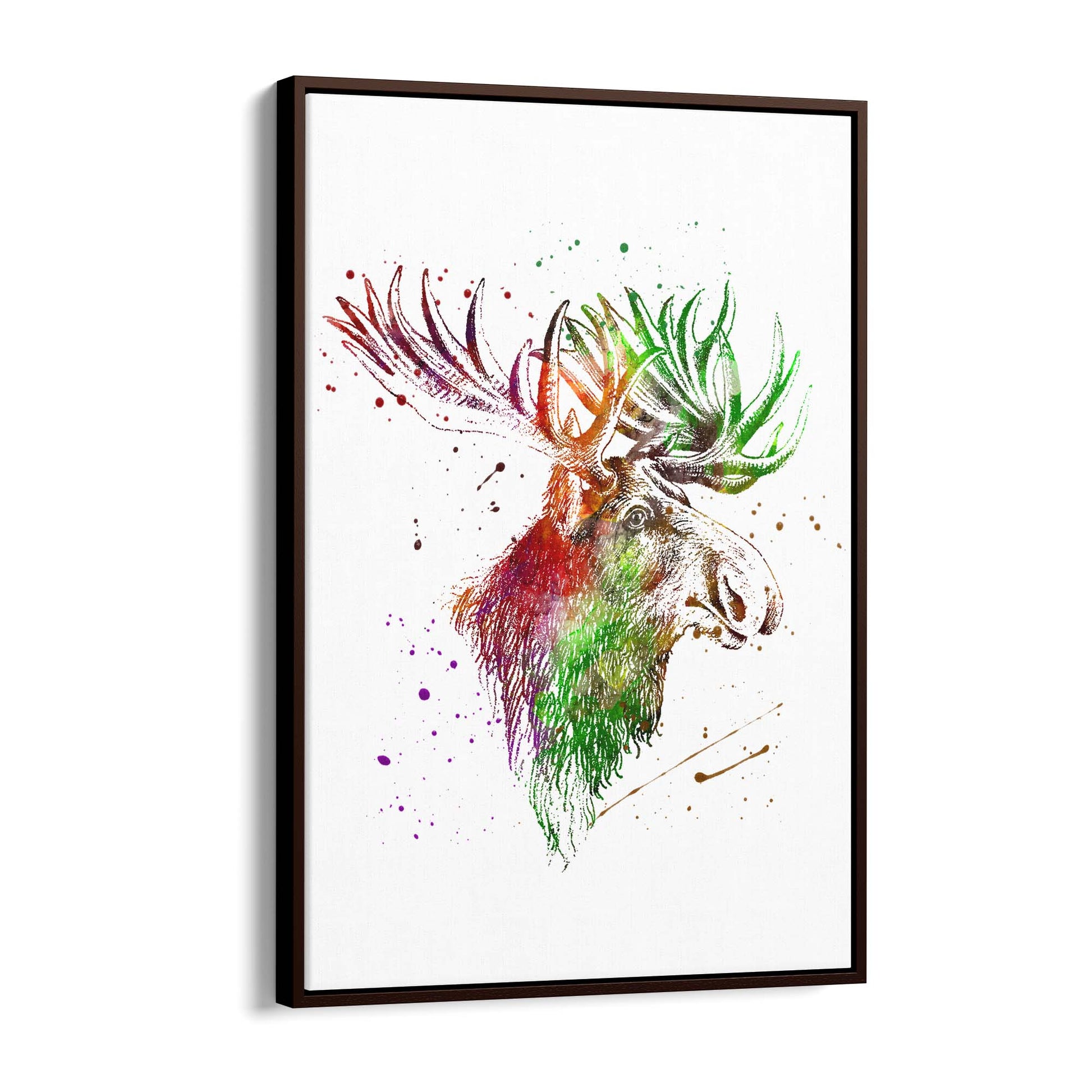 Moose Head Drawing Hunting Man Cave Wall Art #1 - The Affordable Art Company