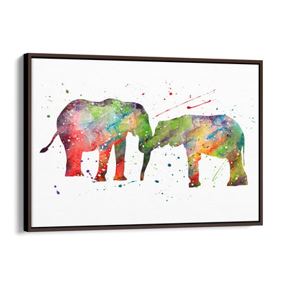 Elephant Family Nursery Babys Bedroom Wall Art - The Affordable Art Company