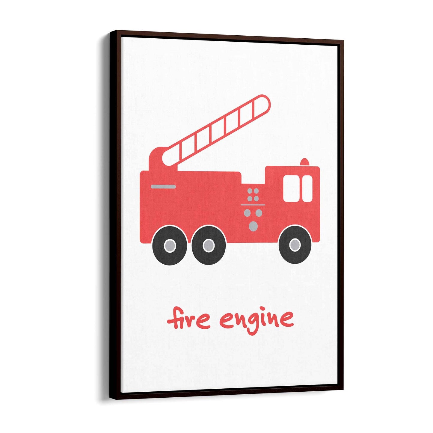 Red Fire Engine Boys Bedroom Nursery Wall Art - The Affordable Art Company