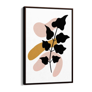 Abstract Flower Black Plant Nature Leaves Wall Art - The Affordable Art Company