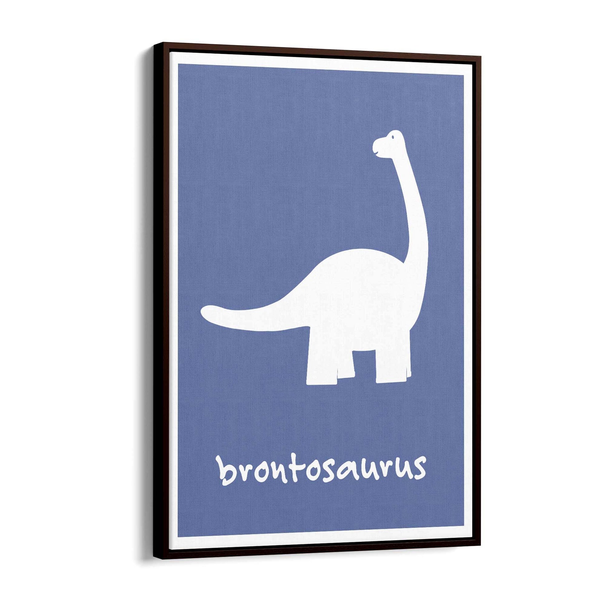 Brontosaurus Blue Dinosaur Nursery Boys Bedroom Art - The Affordable Art Company