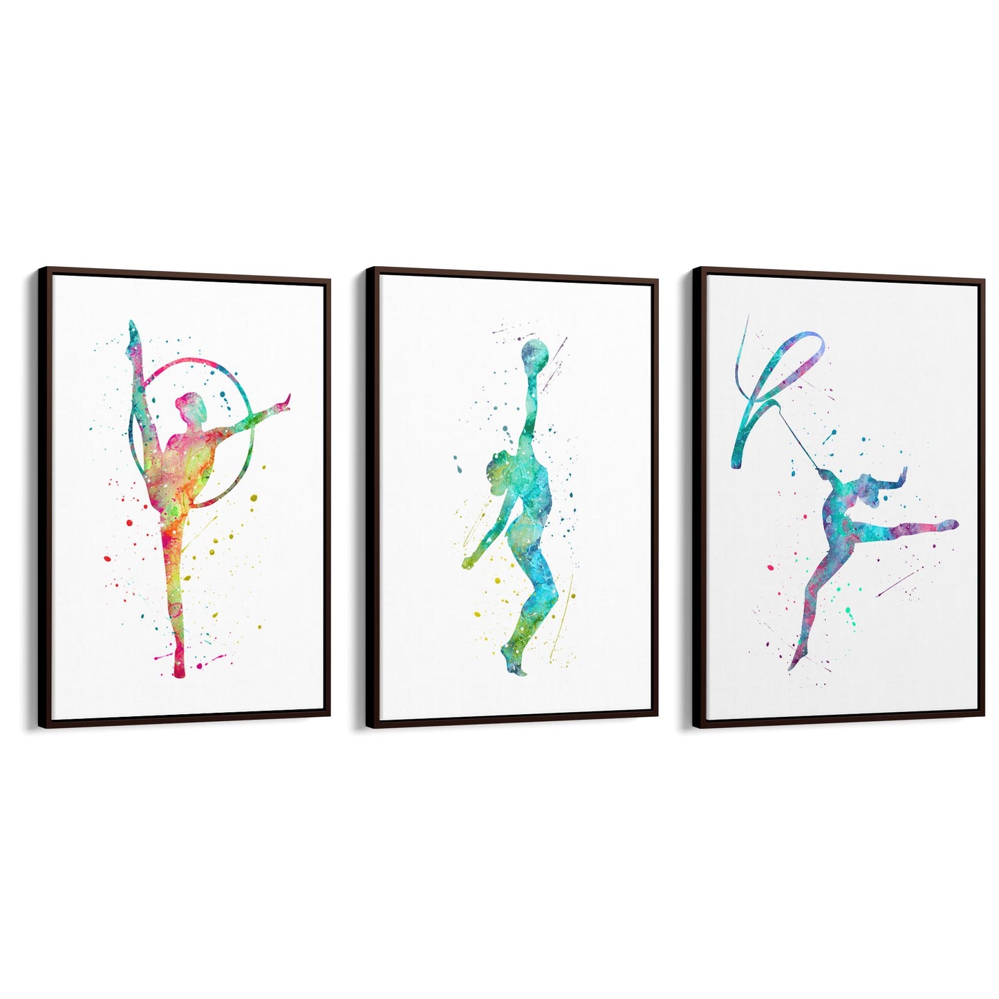 Set of 3 Gymnastics Dance Girls Wall Art - The Affordable Art Company