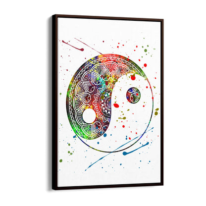 Yin Yang Mandala Calming Yoga Buddist Wall Art #1 - The Affordable Art Company