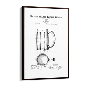 Vintage Beer Mug Patent Man Cave Gift Wall Art #2 - The Affordable Art Company