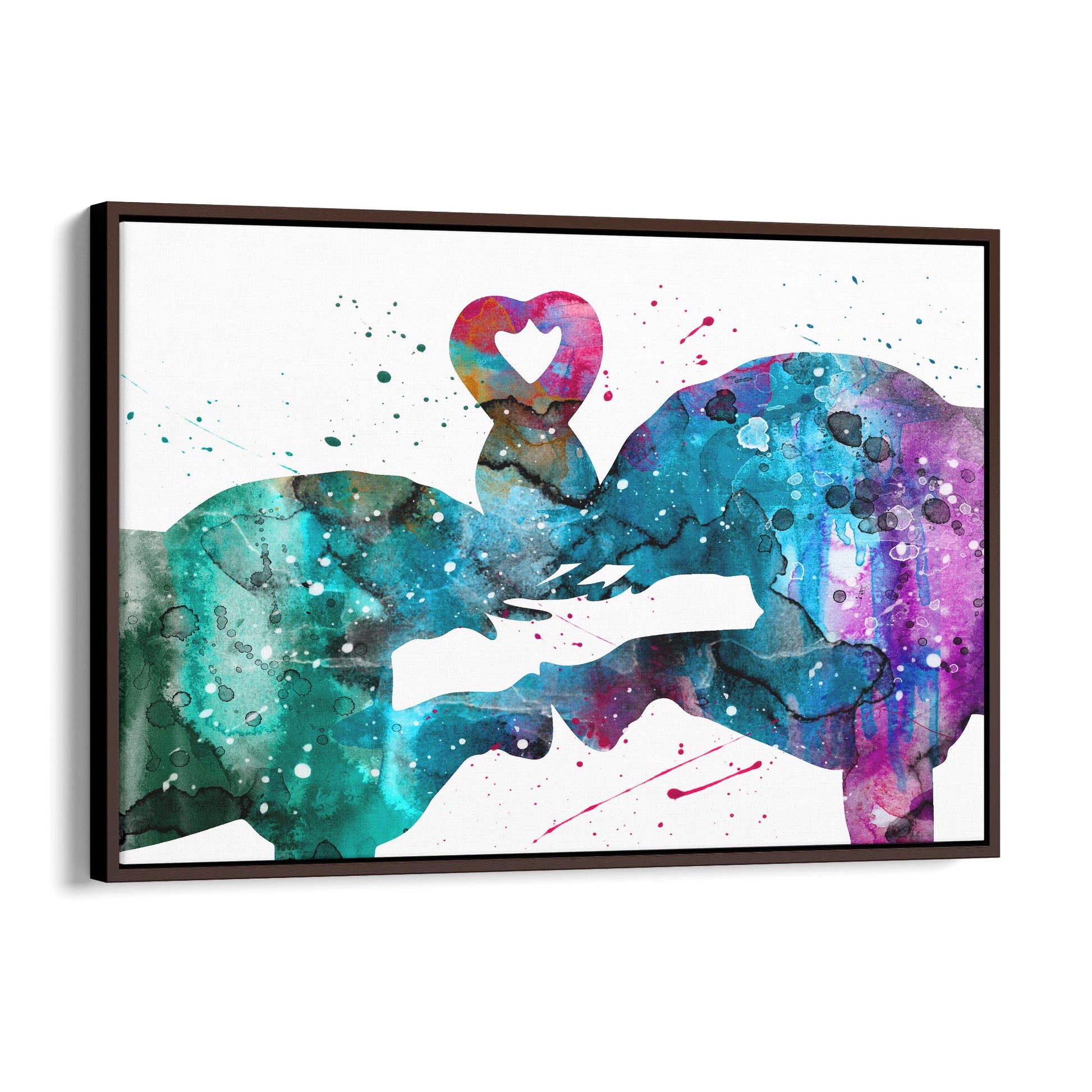 Couple Elephant Romantic Animal Wall Art #2 - The Affordable Art Company