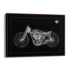 Harley Davidson Motorcycle Patent Black Wall Art - The Affordable Art Company