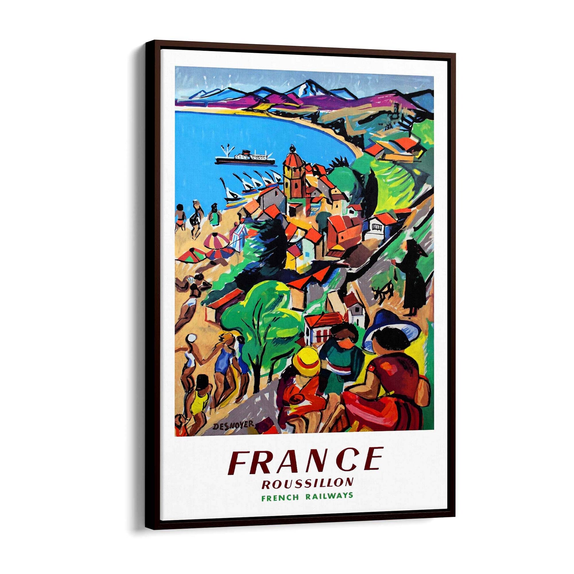 Roussillon France Vintage Travel Advert Wall Art - The Affordable Art Company