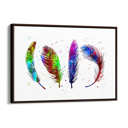 Feather Painting Colourful Bird Wall Art #1 - The Affordable Art Company