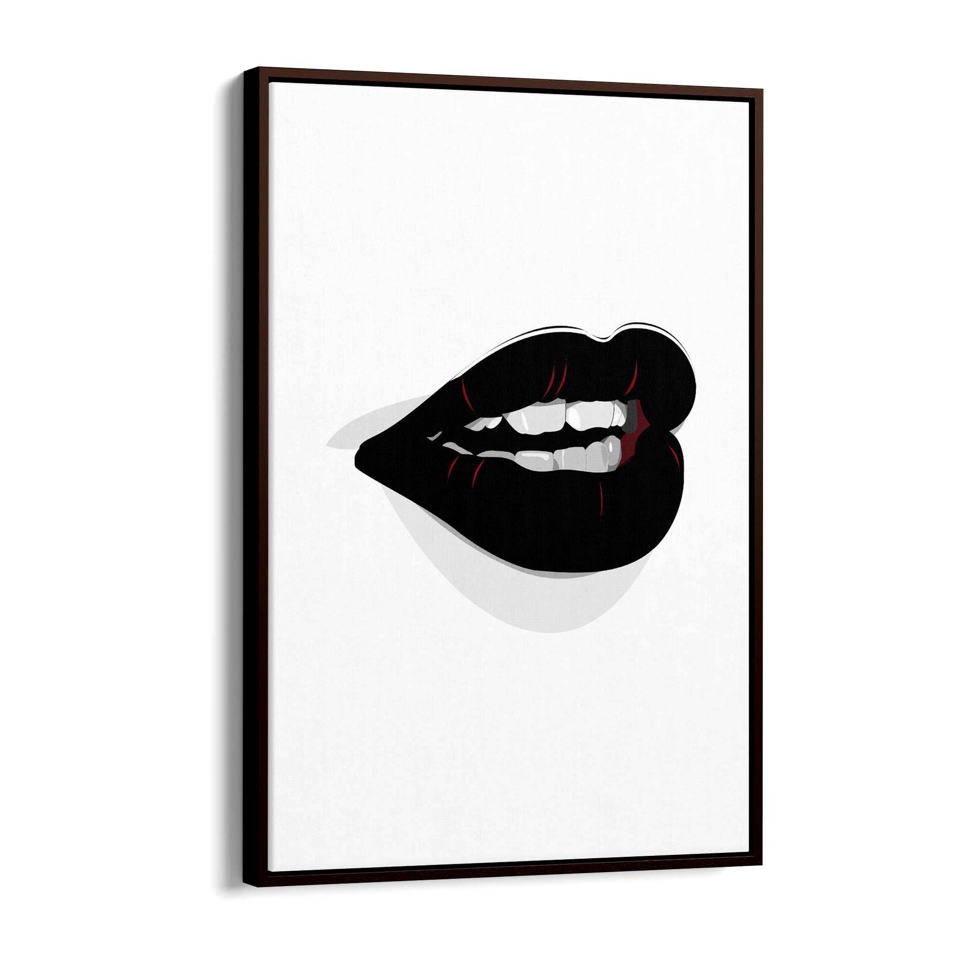 Black Lips Fashion Minimal Girls Bedroom Wall Art - The Affordable Art Company