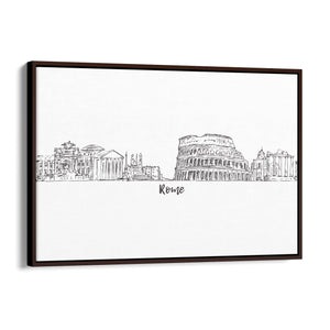 Rome Drawing Cityscape Minimtal Travel Wall Art - The Affordable Art Company
