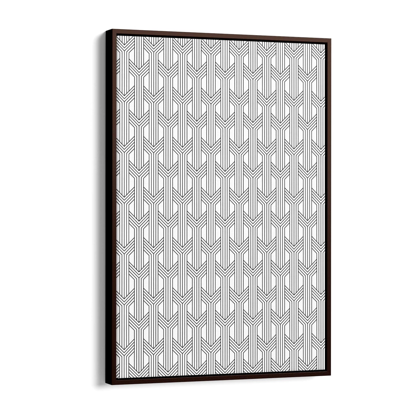 Geometric Pattern Abstract Black & White Wall Art #2 - The Affordable Art Company