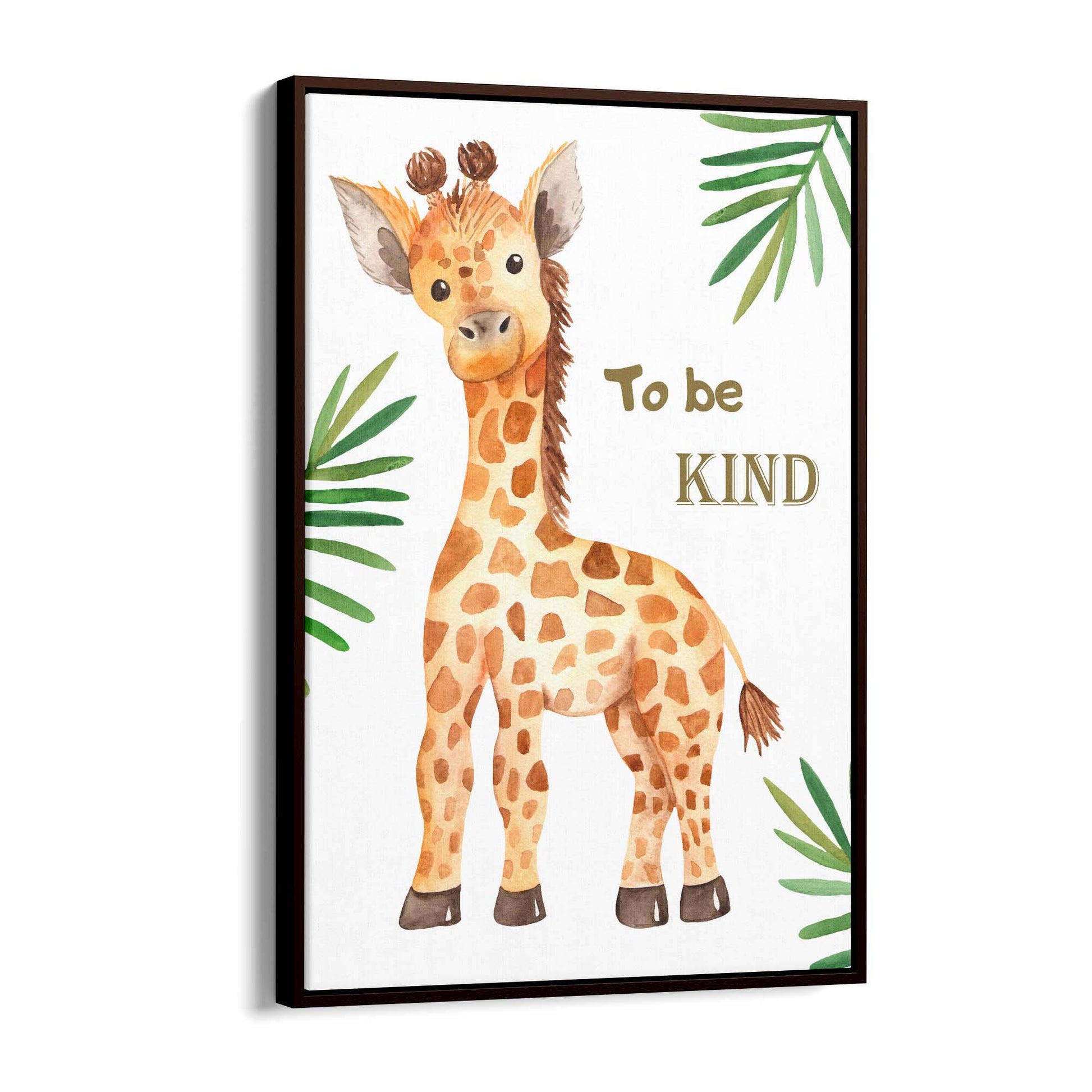 Giraffe "To Be Kind" Quote Nursery Baby Wall Art - The Affordable Art Company