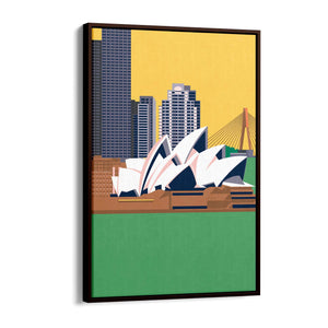 Retro Sydney Opera House Vintage Travel Wall Art - The Affordable Art Company
