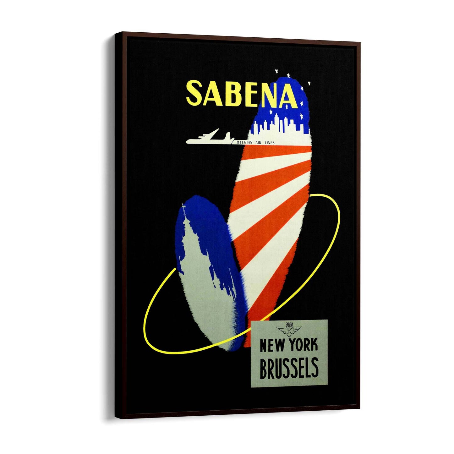 New York by Sabena Airlines Vintage Travel Advert Wall Art - The Affordable Art Company