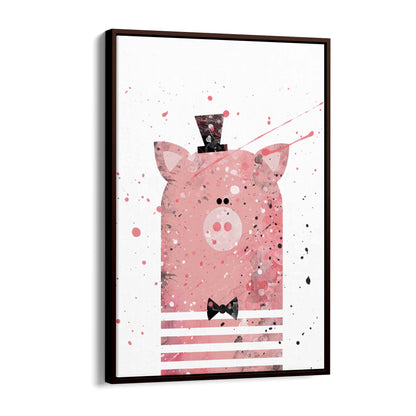 Pink Pig Nursery Cartoon Cute Animal Baby Wall Art - The Affordable Art Company