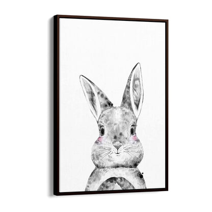 Cute Blushing Baby Bunny Rabbit Nursery Animal Art - The Affordable Art Company