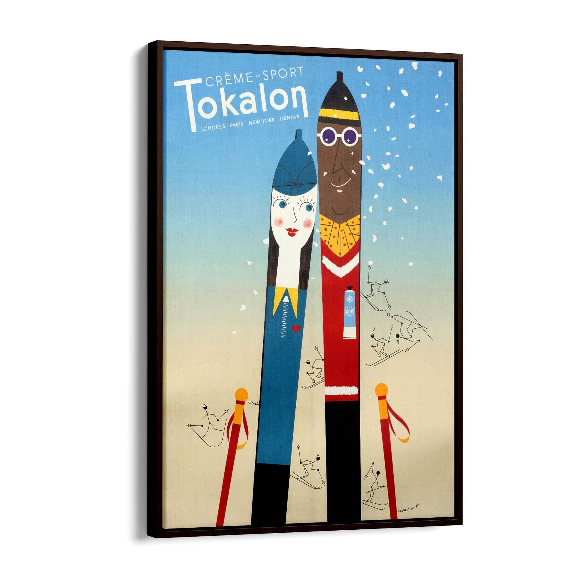 Tokalon Sports Cream Vintage Skiing Advert Wall Art - The Affordable Art Company