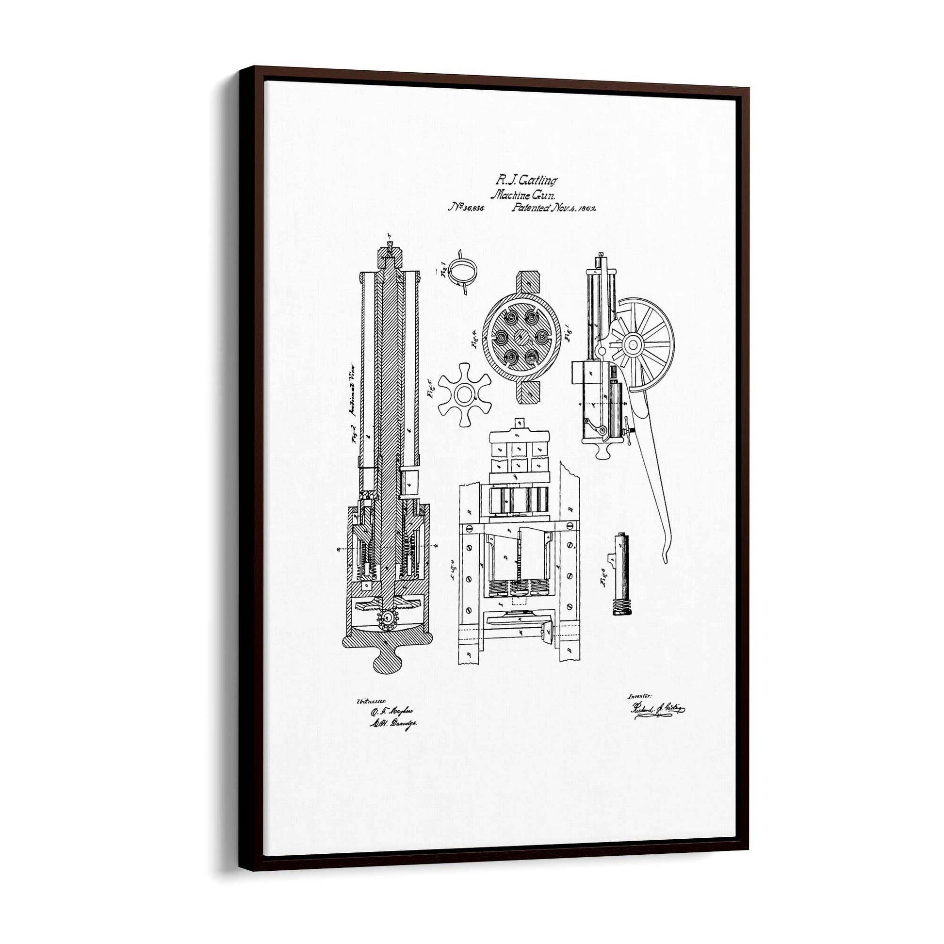 Vintage Machine Gun Patent Wall Art #2 - The Affordable Art Company