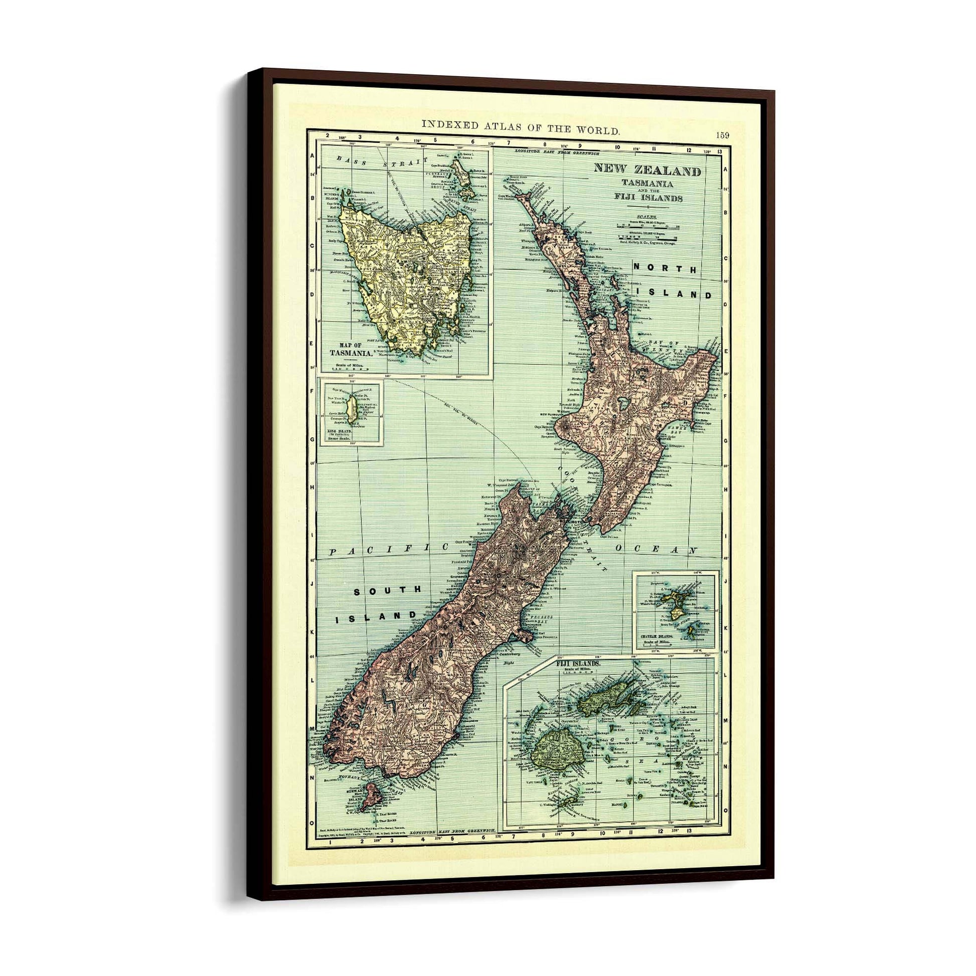 New Zealand Vintage Map Old Wall Art - The Affordable Art Company