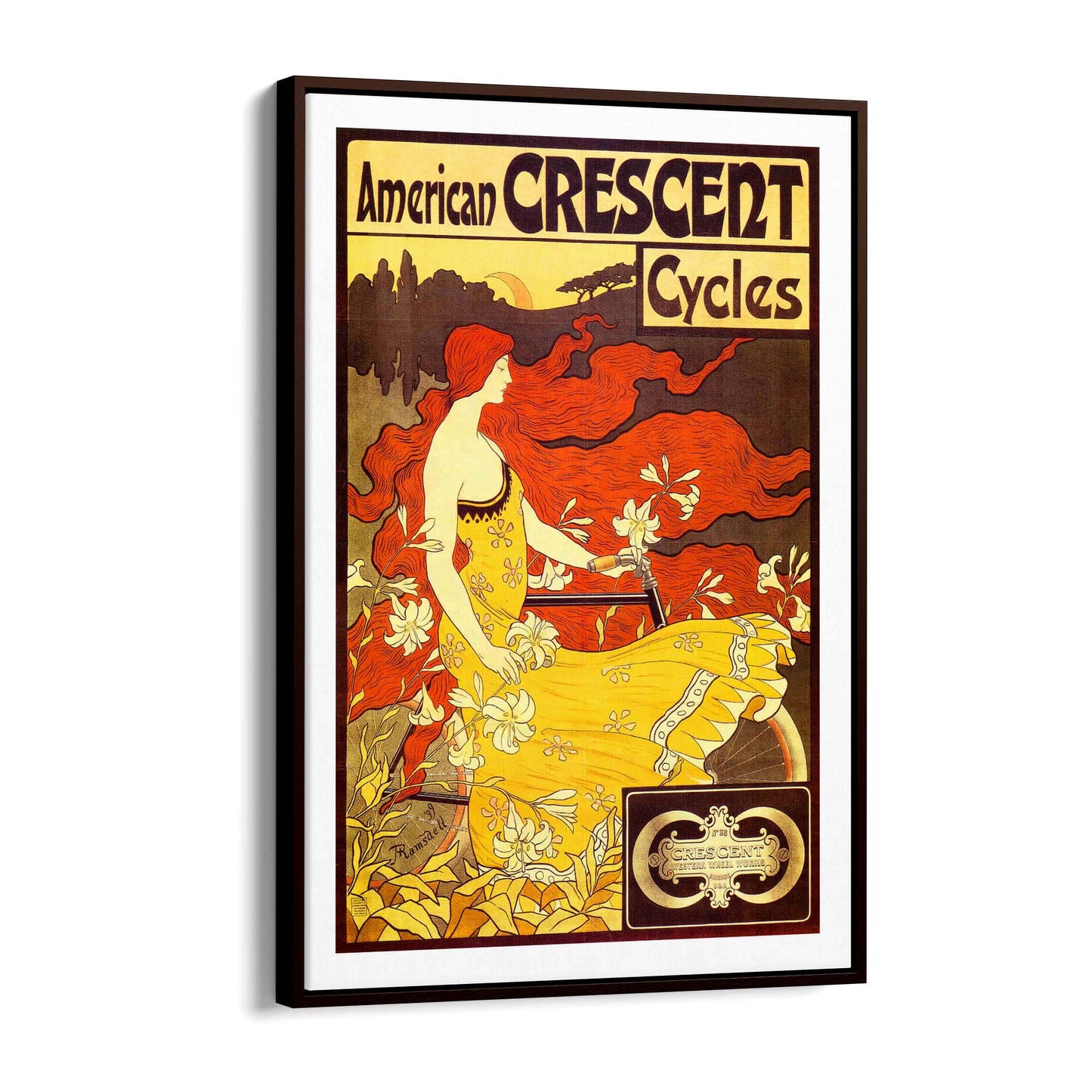 American Crescent Cycles Vintage Advert Wall Art - The Affordable Art Company