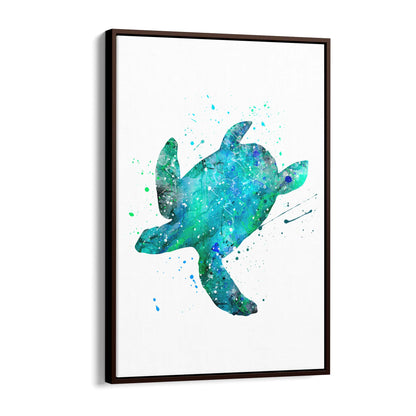 Sea Turtle Cartoon Sealife Nursery Baby Wall Art #1 - The Affordable Art Company