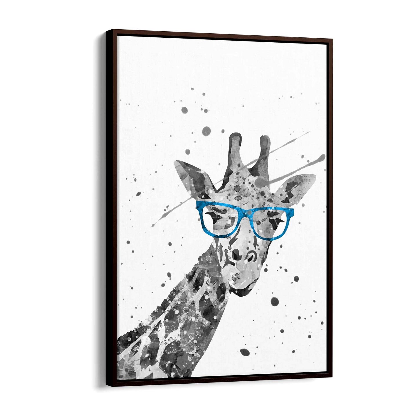 Giraffe with Glasses Cute Nursery Decor Wall Art - The Affordable Art Company