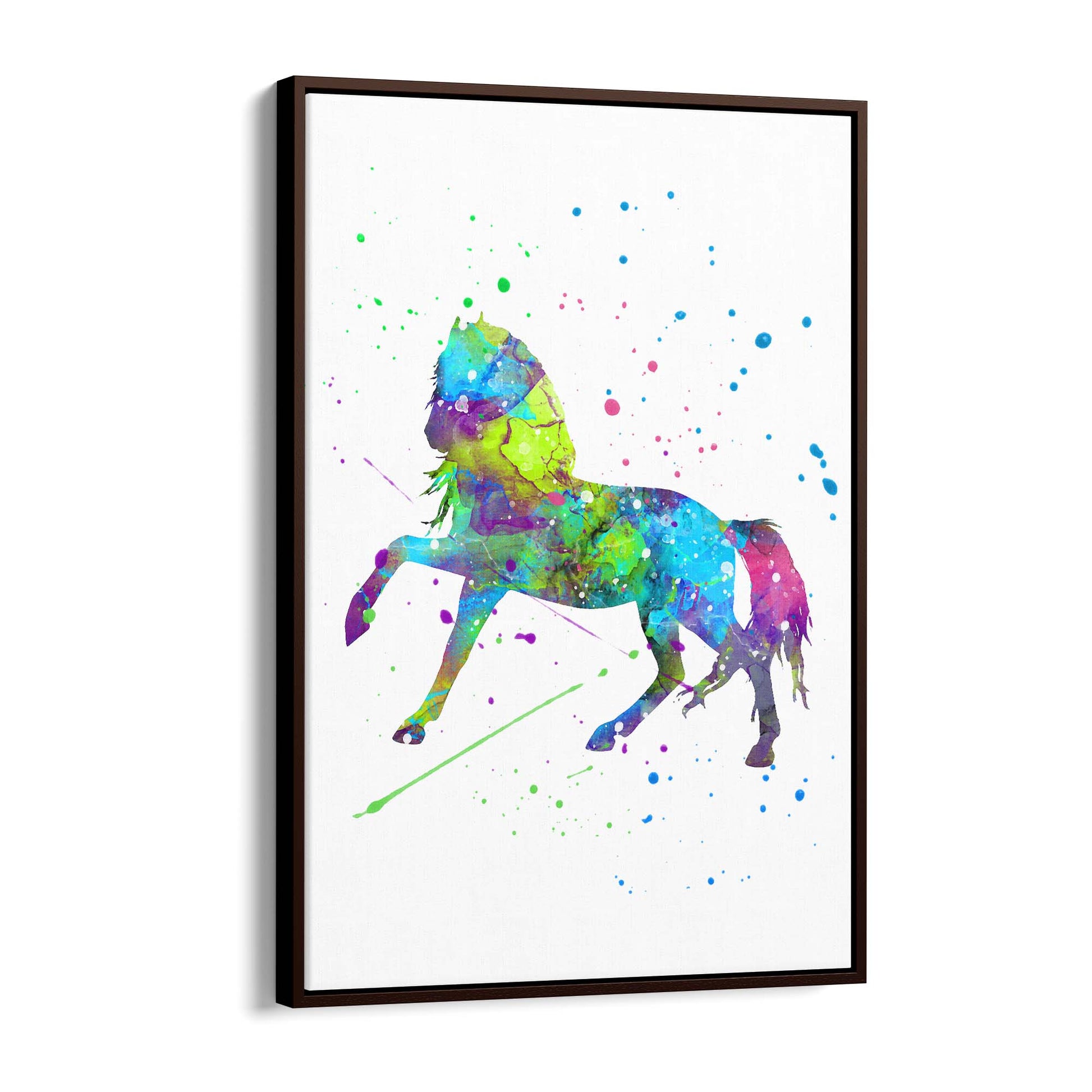Horse Painting Girls Bedroom Colourful Wall Art #1 - The Affordable Art Company