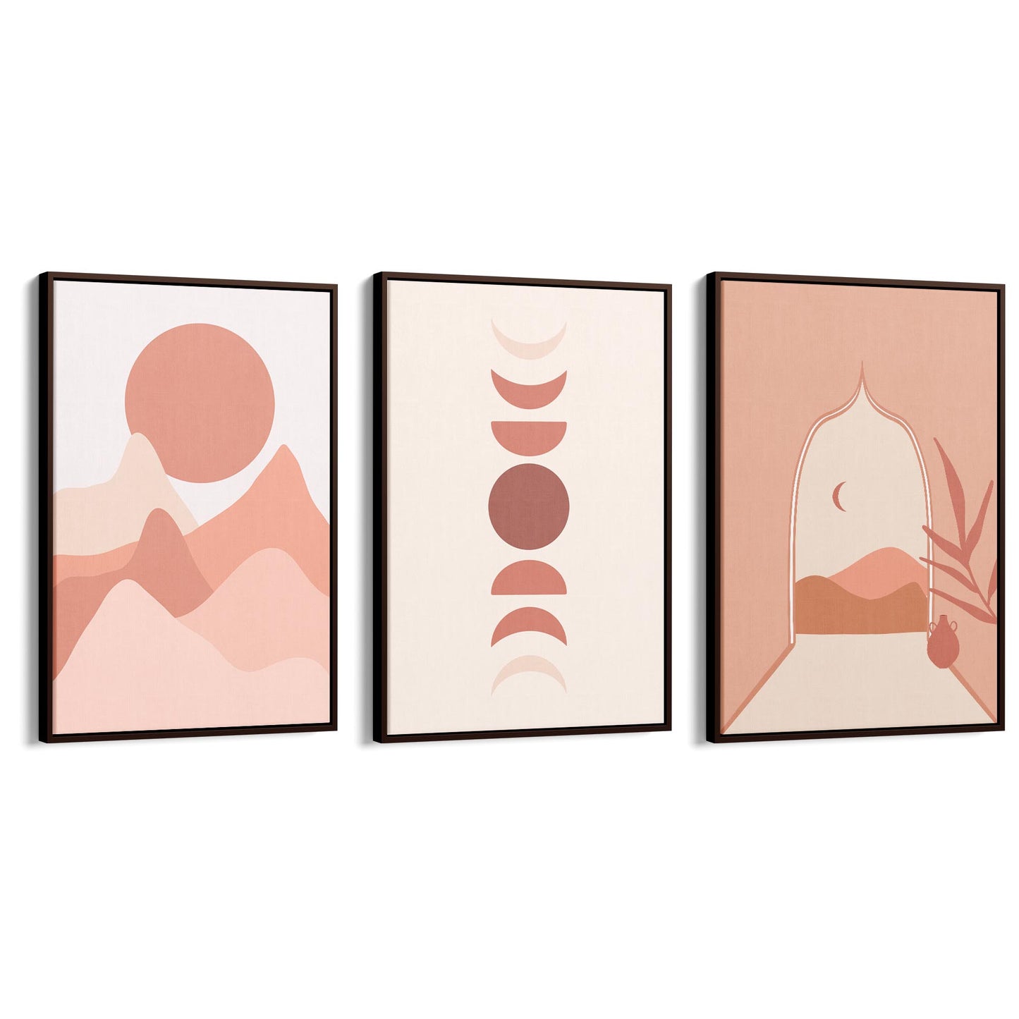 Set of Summer Night Minimal Pink & Pastel Wall Art - The Affordable Art Company