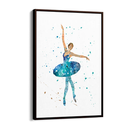 Blue Ballerina Girls Bedroom Ballet Wall Art - The Affordable Art Company