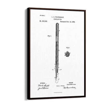 Vintage Fountain Pen Patent Artwork Wall Art #2 - The Affordable Art Company