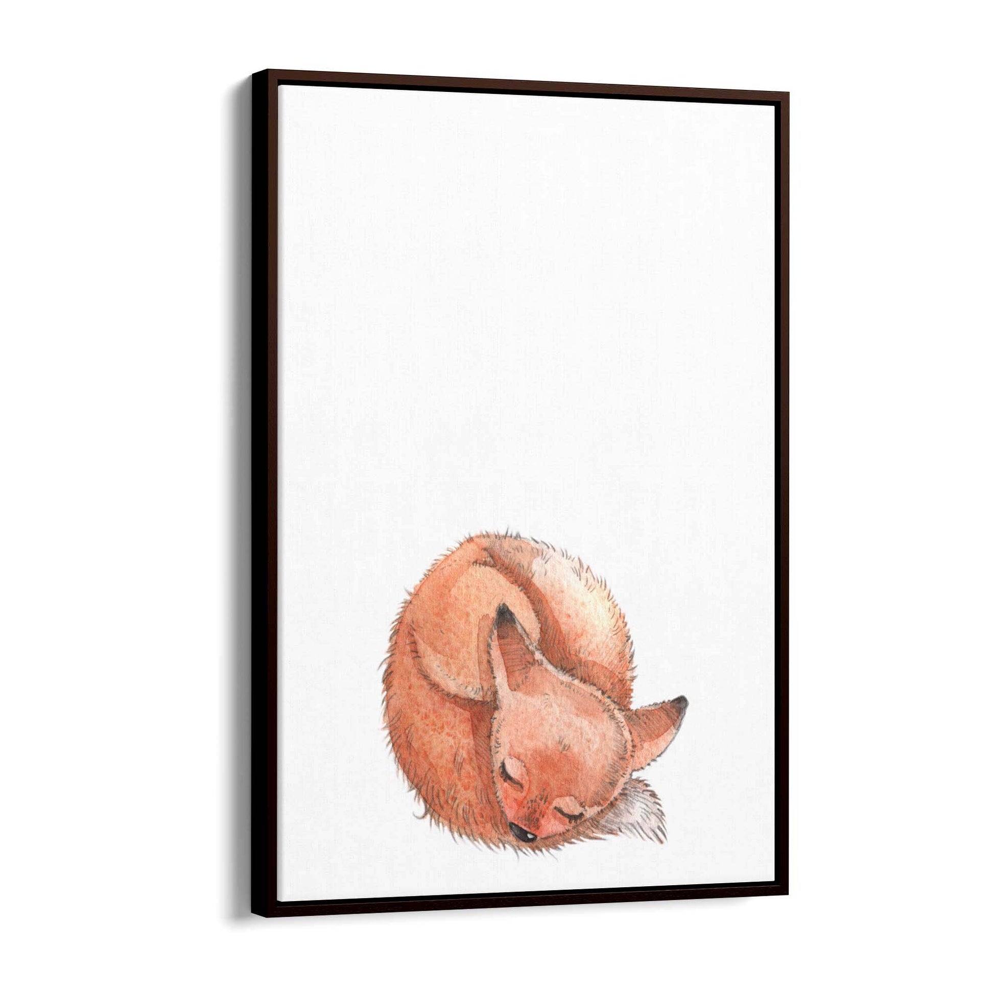 Cute Sleeping Fox Cartoon Animal Nursery Wall Art - The Affordable Art Company