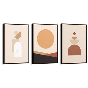 Set of Abstract Shape Retro Minimal Modern Art #2 - The Affordable Art Company