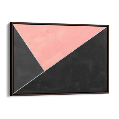 Abstract Pink and Black Geometric Minimal Wall Art - The Affordable Art Company