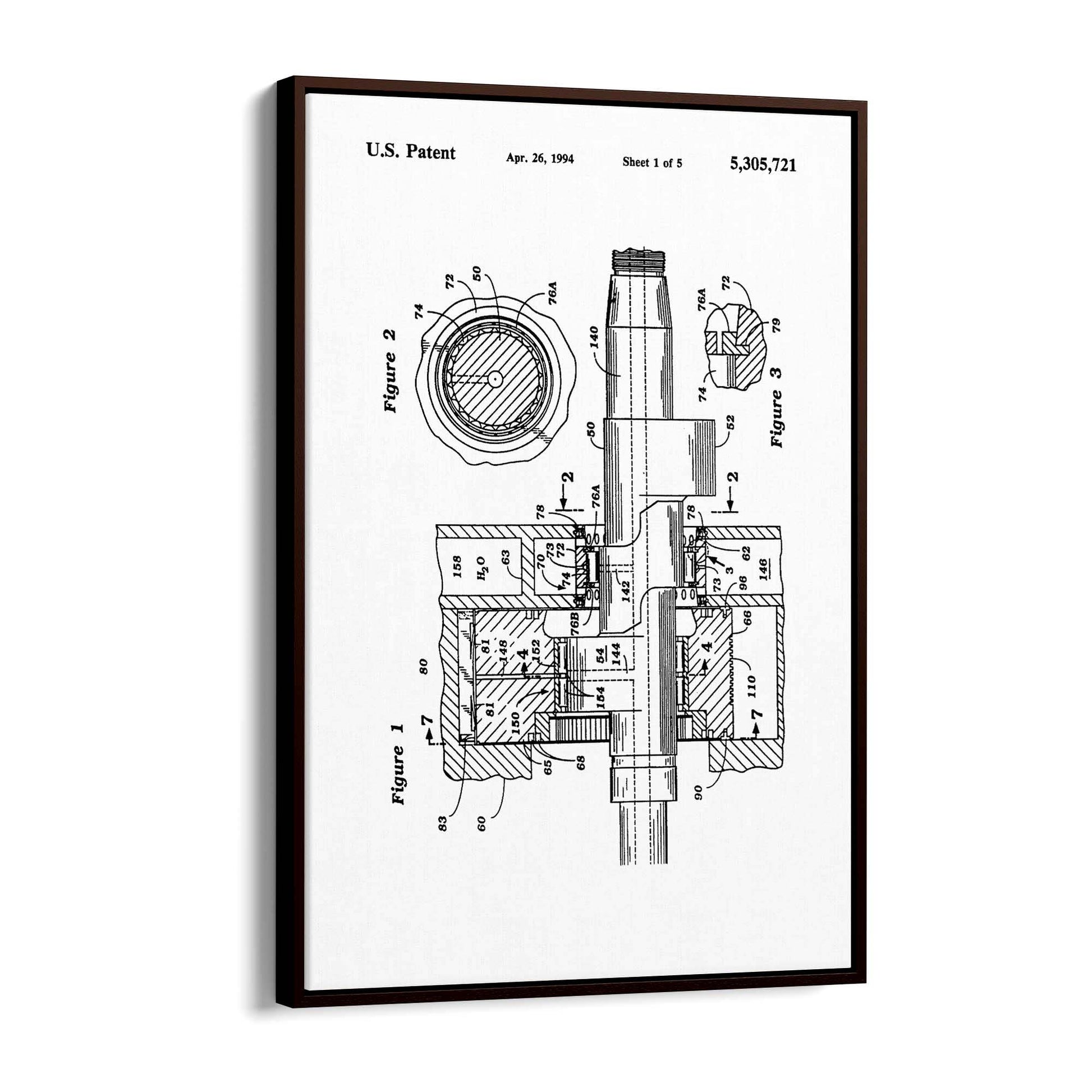 Vintage Rotary Engine Patent Engineering Wall Art #2 - The Affordable Art Company