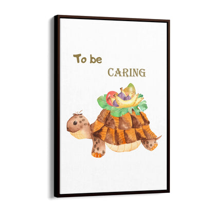 Tortoise "To Be Caring" Quote Nursery Wall Art - The Affordable Art Company
